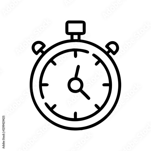 Stopwatch icon in minimalistic line art style