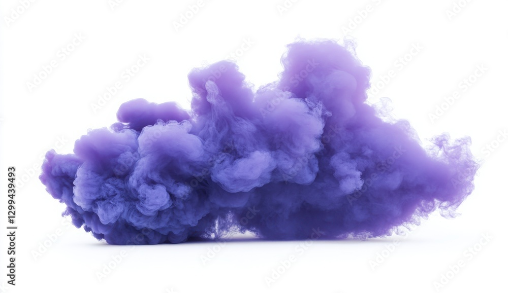 Purple Smoke Cloud Isolated On White Background Purple Smoke Cloud Isolated On White Background