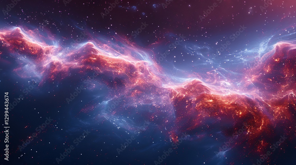 Fototapeta premium Artistic interpretation of a pulsars magnetic field glowing arcs of plasma creating intricate luminous patterns