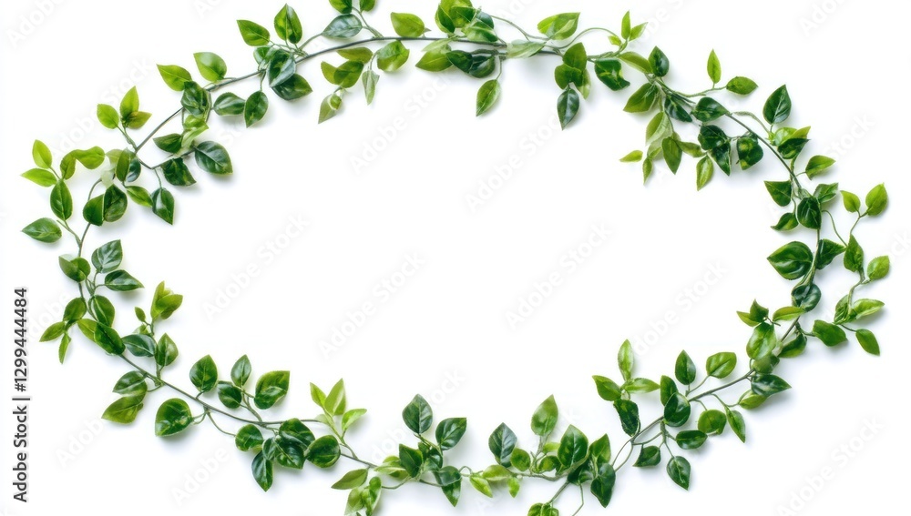 Green Vine Frame: Nature's Elegant Oval Green Vine Frame: Nature's Elegant Oval