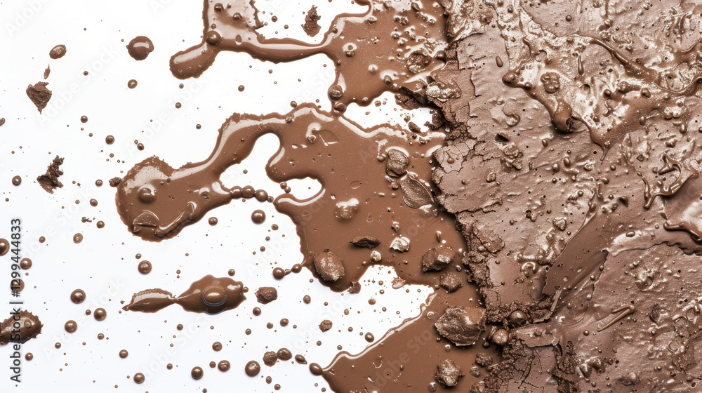 Fototapeta premium wet mud stains with dirt on white