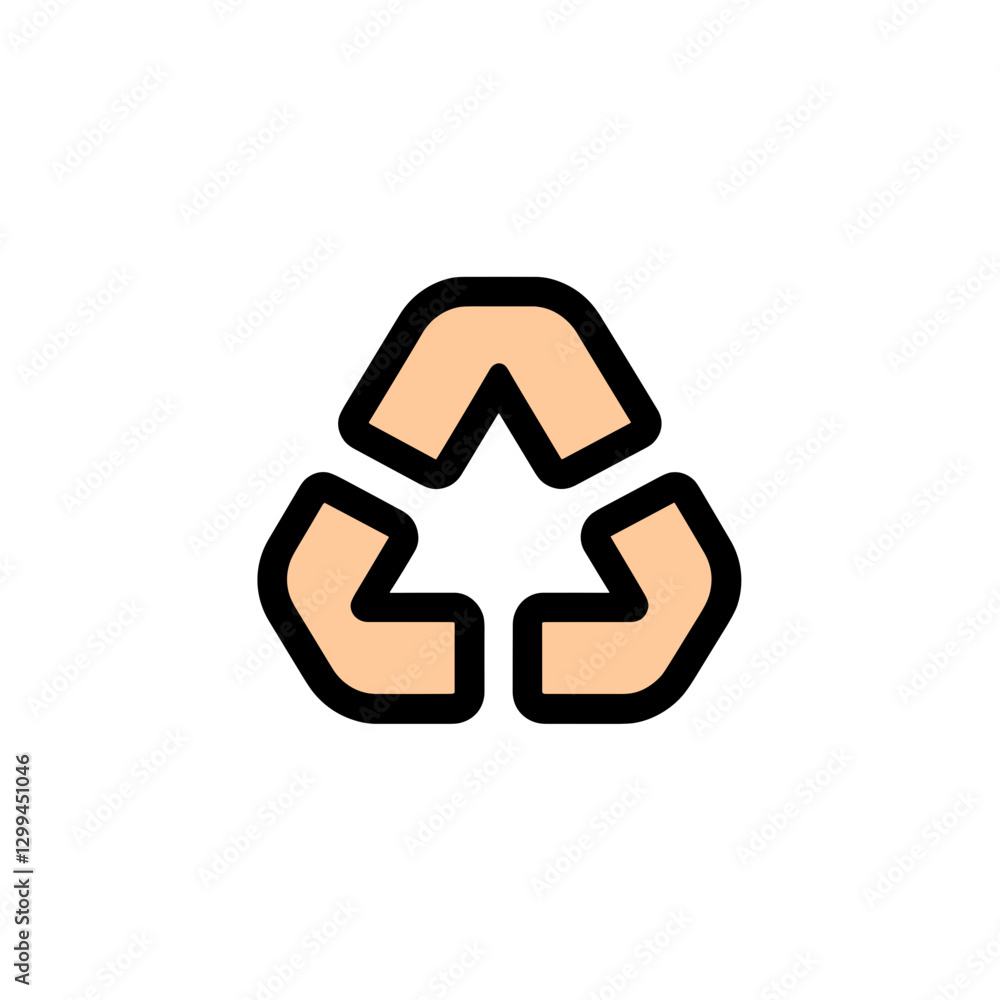 Recycling symbol design, minimalist style, eco-friendly concept Recycling symbol design, minimalist style, eco-friendly concept
