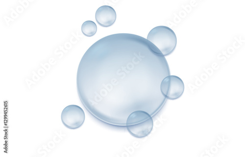 Soap bubbles isolated on background. Realistic vector illustration