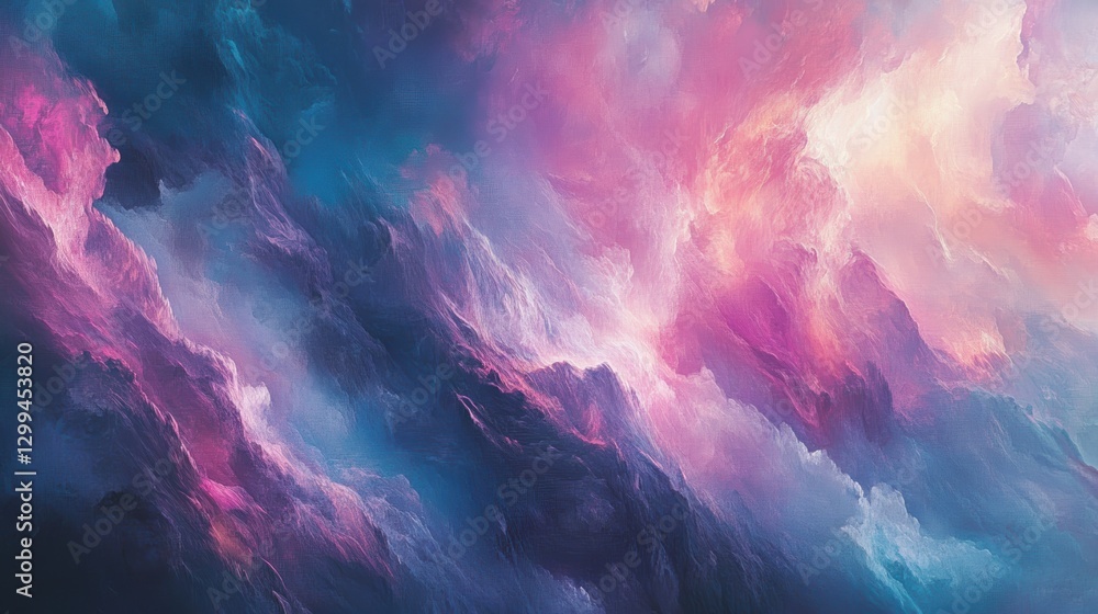 Dreamy pink and blue cloudscape.