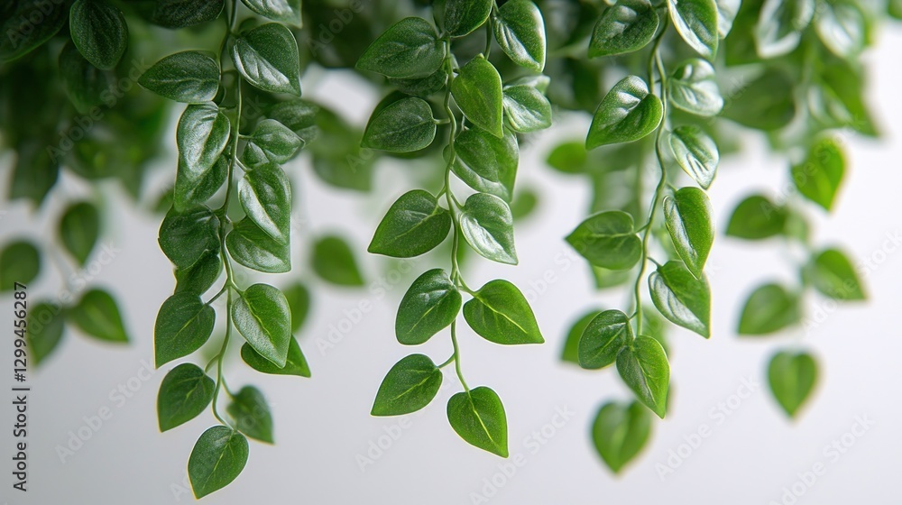 Obraz premium Hanging greenery, lush foliage, close-up, interior design