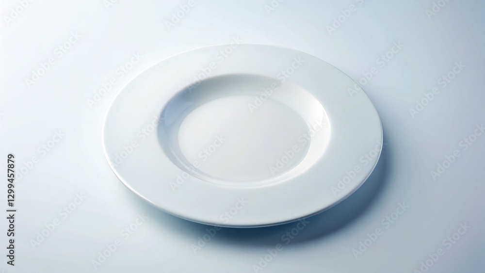 Clean White Plate on White Background - High Resolution Stock Photo Clean White Plate on White Background - High Resolution Stock Photo