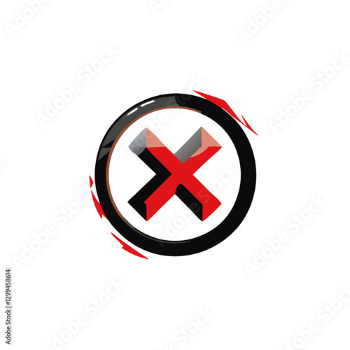 Free Download Error X Symbol with Circular Design – Ideal for Rejection, Warning, and Prohibition Concepts - GFXLoad