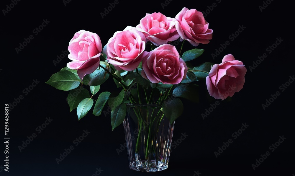 Beautiful pink roses arranged neatly in a vase, symbolizing elegance, romance, and timeless beauty. Beautiful pink roses arranged neatly in a vase, symbolizing elegance, romance, and timeless beauty.