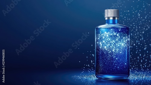 Wallpaper Mural An artistic shot of an air conditioner cleaner bottle with cooling effect graphics, highlighted on a deep blue gradient background. Torontodigital.ca