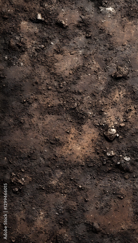 Detailed close up view of rough textured earthen surface Detailed close up view of rough textured earthen surface