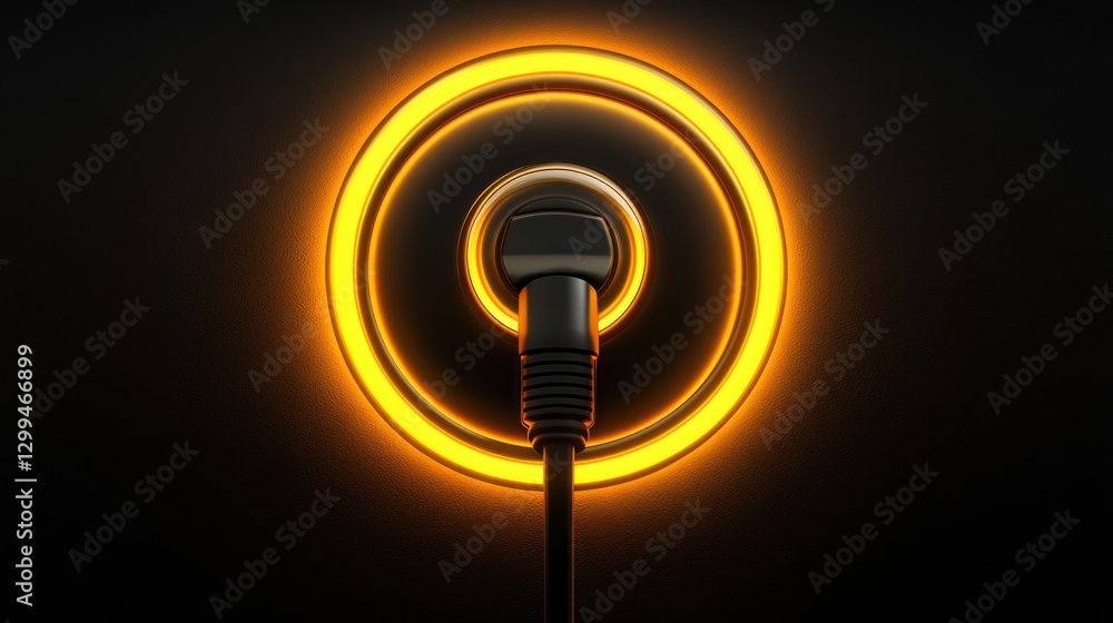 A glowing power plug being inserted into an invisible socket, symbolizing futuristic energy transmission. A glowing power plug being inserted into an invisible socket, symbolizing futuristic energy transmission.