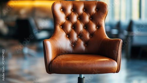 Luxurious Brown Leather Office Chair