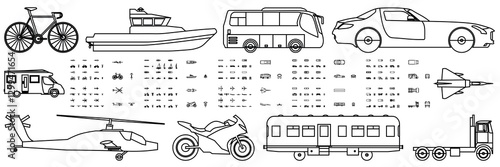 vehicle png set transport collection drawing icon