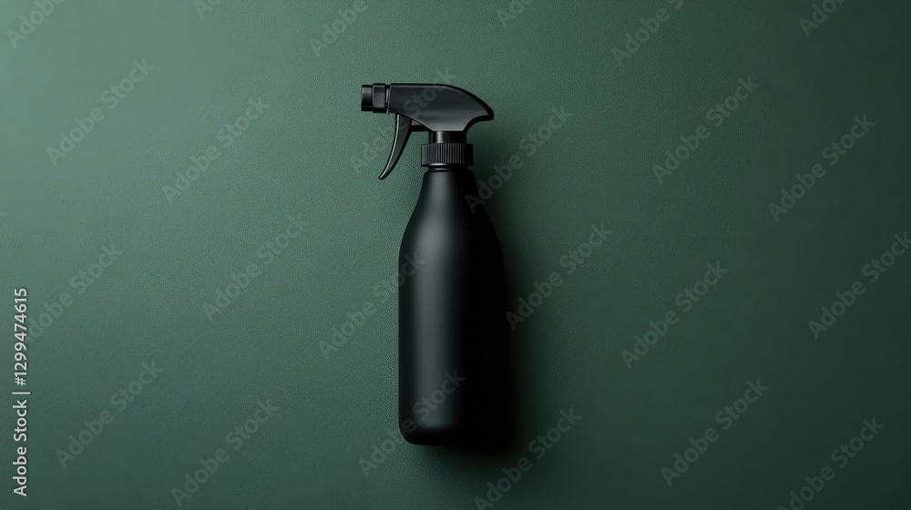 A sleek, minimalist cleaning product bottle with subtle branding, isolated on a deep green background that exudes modern elegance and purity. A sleek, minimalist cleaning product bottle with subtle branding, isolated on a deep green background that exudes modern elegance and purity.