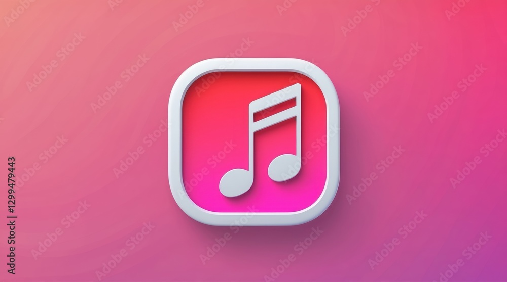 Music Note Icon on Gradient Background - Modern Design for Apps, Websites, and Digital Media Music Note Icon on Gradient Background - Modern Design for Apps, Websites, and Digital Media