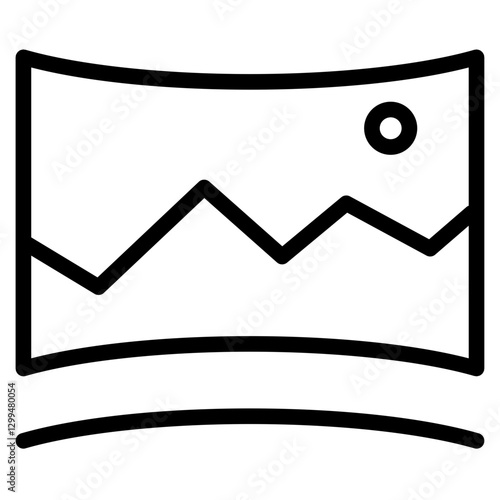 panorama file line icon in vector illustration
