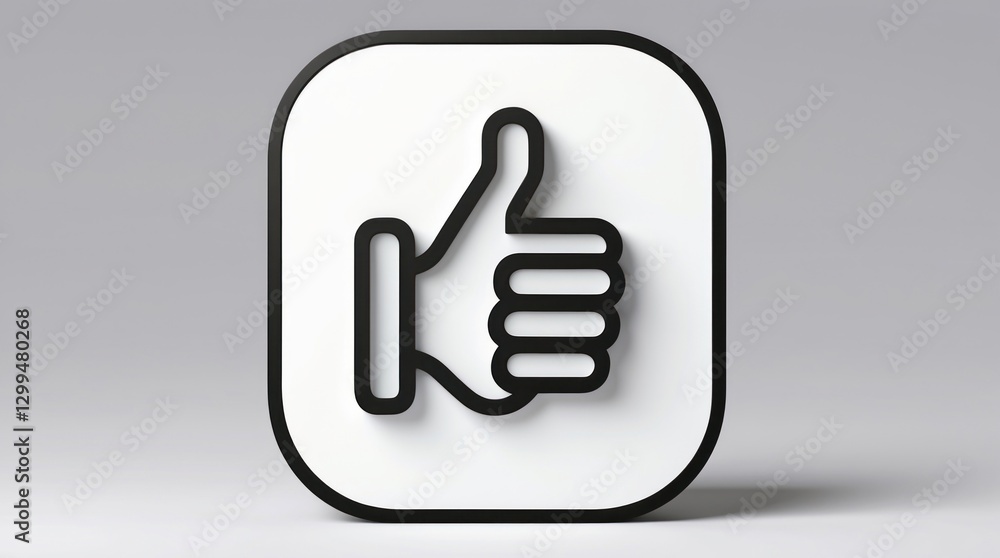 Thumbs Up Icon: Modern 3D Design for Social Media, Approval, and Positive Feedback Thumbs Up Icon: Modern 3D Design for Social Media, Approval, and Positive Feedback