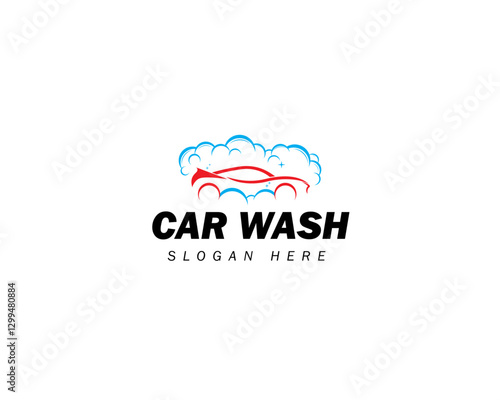flat car wash logo background. best logo modern minimalism, simple, sticker logo