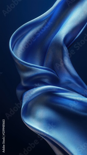 Wallpaper Mural Flowing blue fabric gracefully drapes against a dark background showcasing texture and color Torontodigital.ca