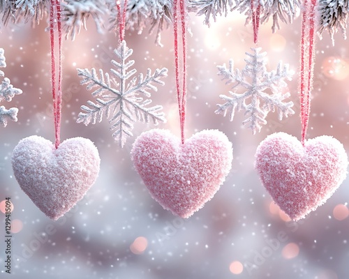 Snowy Hearts, Festive Ornaments