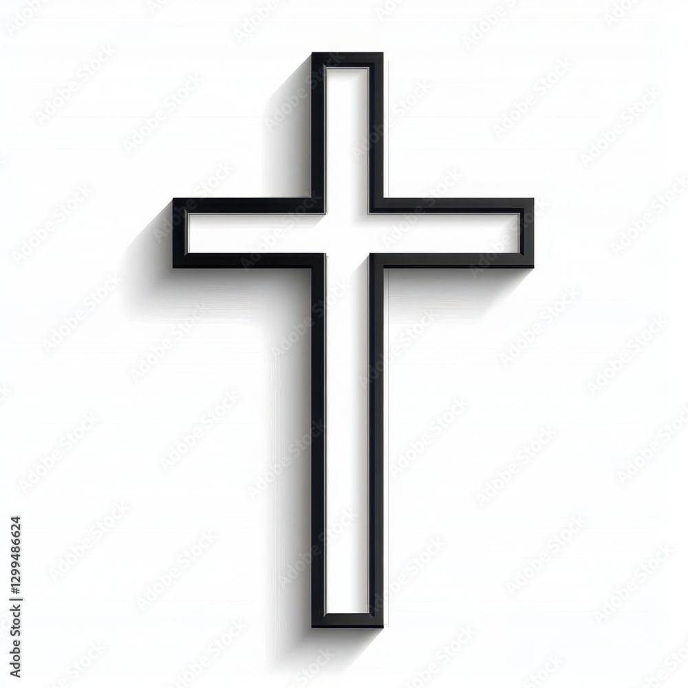 Clean Minimalist Christian Cross Symbol Against White Background Creating Perfect Religious Icon for Digital and Print Applications Clean Minimalist Christian Cross Symbol Against White Background Creating Perfect Religious Icon for Digital and Print Applications