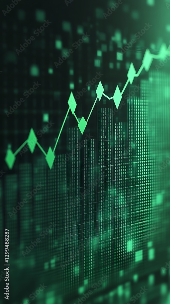 Fototapeta premium Rising Stock Graph Night Market