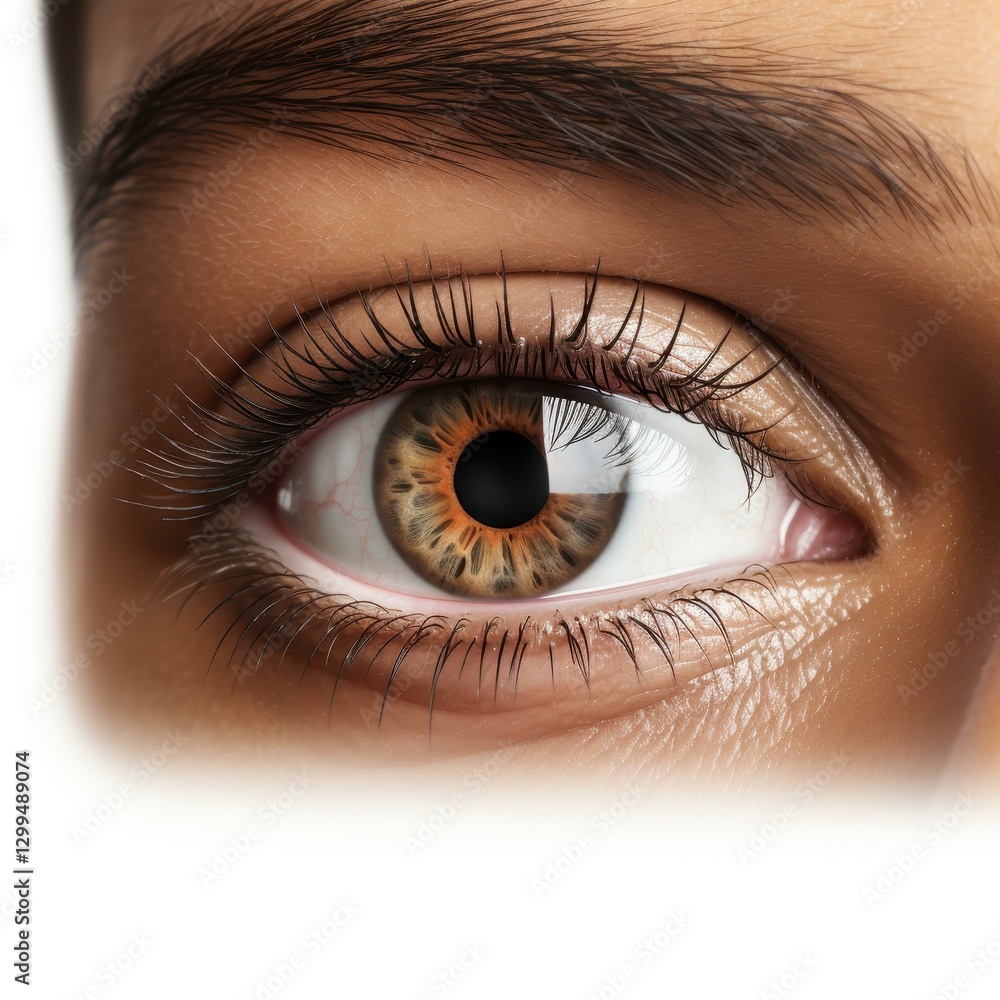 Fototapeta premium A crisp, detailed di cut design of an eye set against a pure white backdrop, emphasizing its unique features.