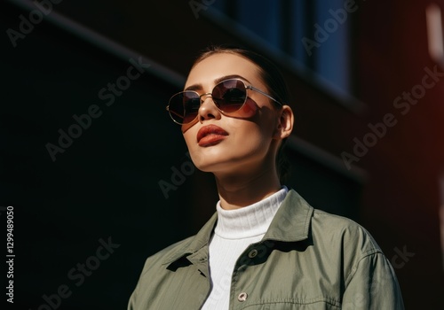 Fashionable woman in sunglasses outdoors