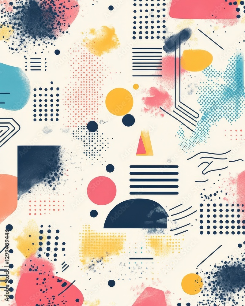Abstract design with geometric shapes and watercolor textures for creative backgrounds Abstract design with geometric shapes and watercolor textures for creative backgrounds