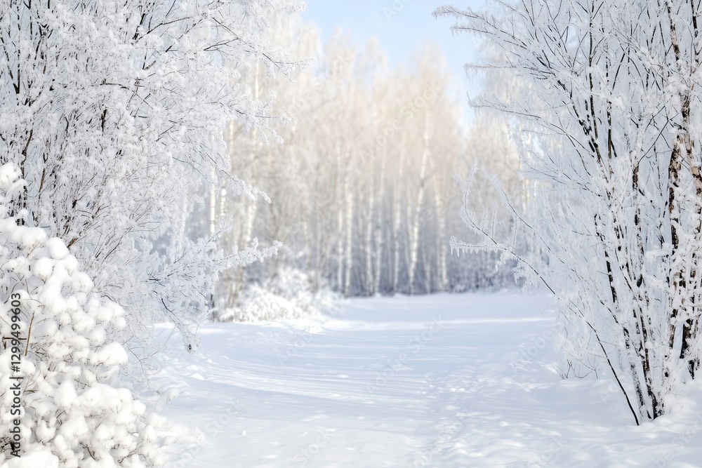 Obraz premium Snow-Covered Winter Forest