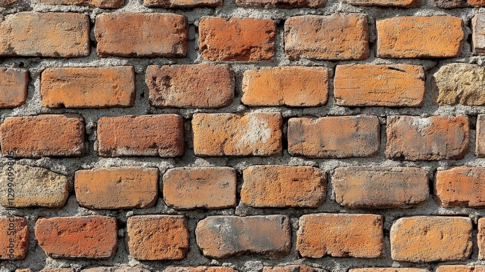 Fototapeta premium Brick wall constructed in English bond style showcasing intricate details and textures