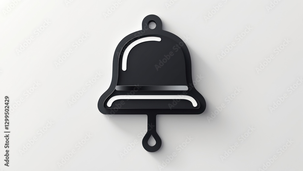 Fototapeta premium Black Bell Icon with Sleek Design for Notifications and Alerts