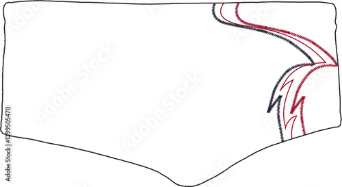 Minimalist Men's Swim Brief with Graphic Detail