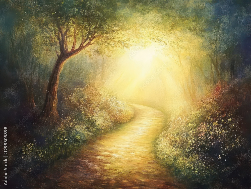 Illuminated Path of Faith with a Radiant Light of Hope Guiding the Soul Through Spiritual Trials and Uplifting Inner Wisdom Illuminated Path of Faith with a Radiant Light of Hope Guiding the Soul Through Spiritual Trials and Uplifting Inner Wisdom