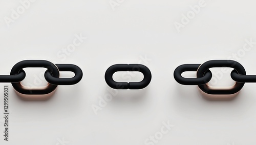 Broken Chain Link Symbolizing Disconnection and Separation in Relationships or Business Process