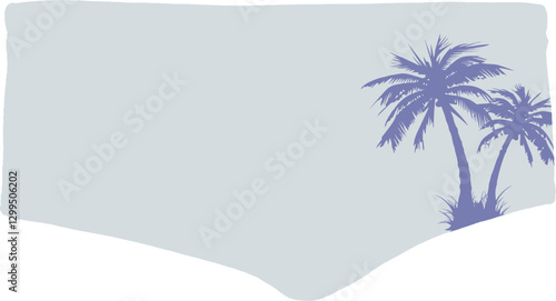 Minimalist Men's Swim Brief with Tropical Print