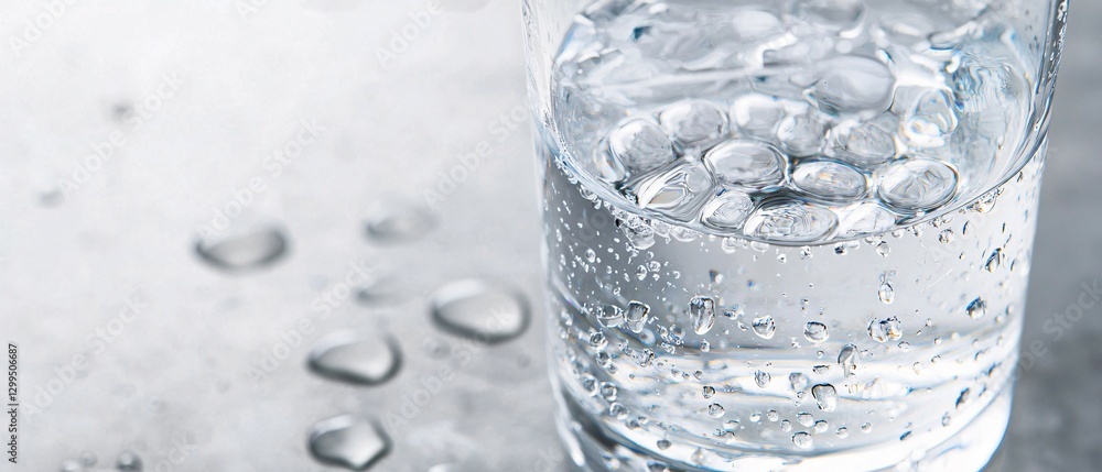A close up photograph of a glass filled with water A close up photograph of a glass filled with water