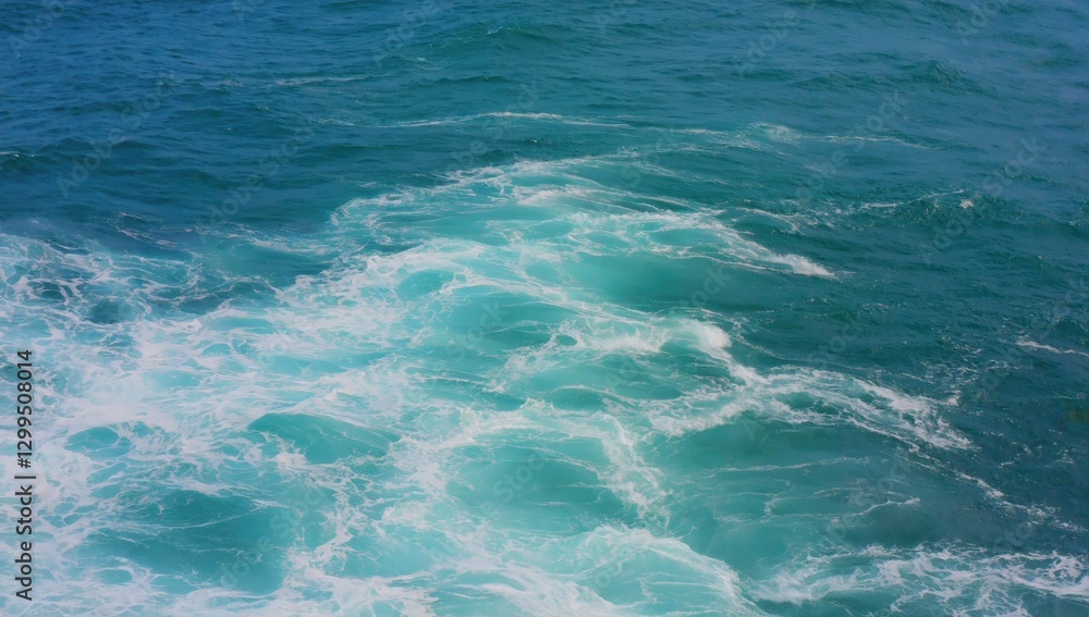 Dynamic ocean waves coastal waters nature bright environment aerial view Dynamic ocean waves coastal waters nature bright environment aerial view