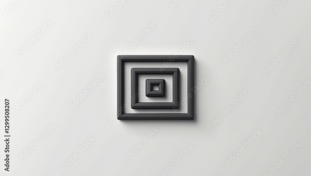 Abstract Spiral Square Design on White Background - Geometric Pattern for Minimalist Art and Mo Abstract Spiral Square Design on White Background - Geometric Pattern for Minimalist Art and Mo