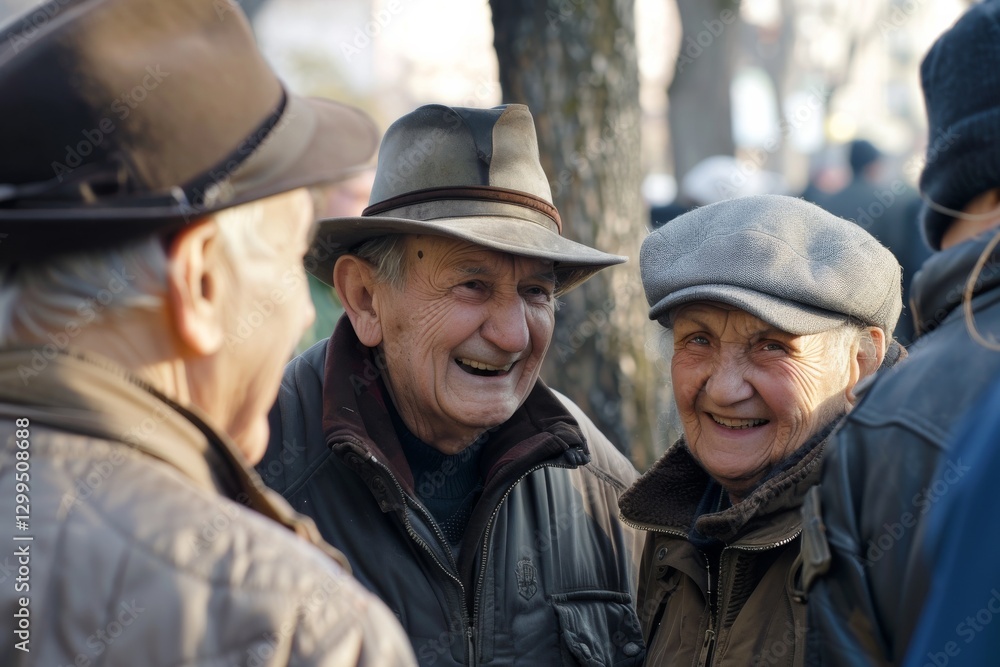 Portrait of an elderly couple on a street in Kiev, Ukraine Portrait of an elderly couple on a street in Kiev, Ukraine