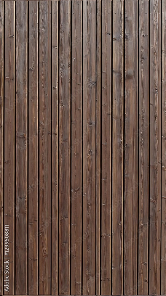 Fototapeta premium Dark Brown Wooden Fence Texture with a Modern Vertical Plank Design