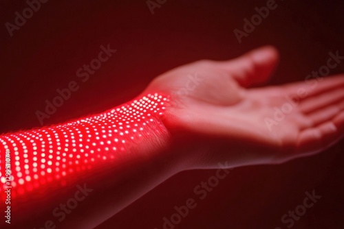 Hand Undergoing Red Light Therapy