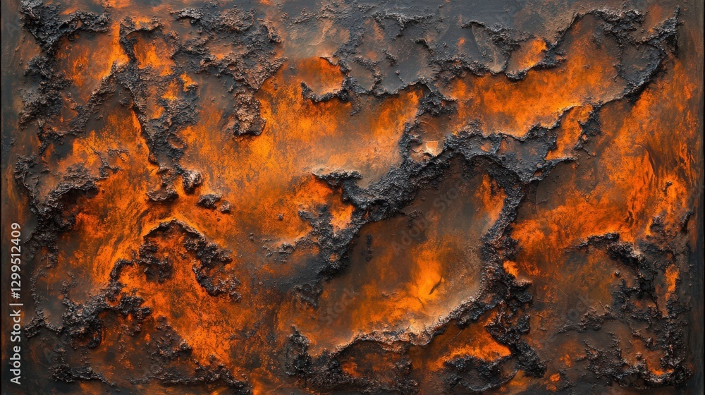 Obraz premium Abstract Volcanic Lava Texture Landscape Art