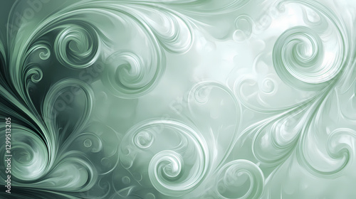 Gentle abstract swirls, a harmonious blend of soft hues creating flowing patterns, ideal for modern decor or digital backgrounds. Harmony - Meadow. Illustration