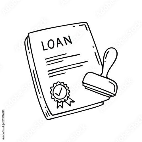 Document with a stamp and signature indicating a loan approval