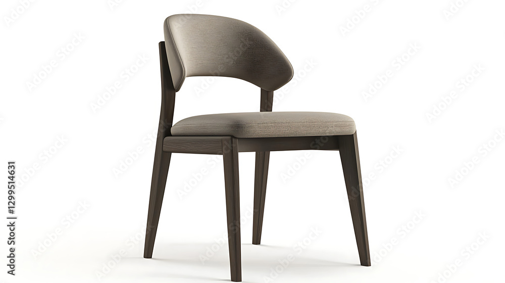 A chair with a wooden frame and a brown seat A chair with a wooden frame and a brown seat