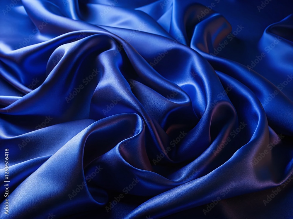 Fototapeta premium Elegant Navy Blue Silk Satin Abstract Background - Minimalist Photography