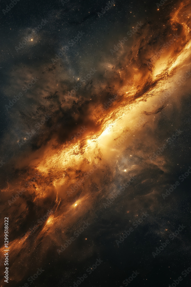 Fiery Nebula in Deep Space Fiery Nebula in Deep Space