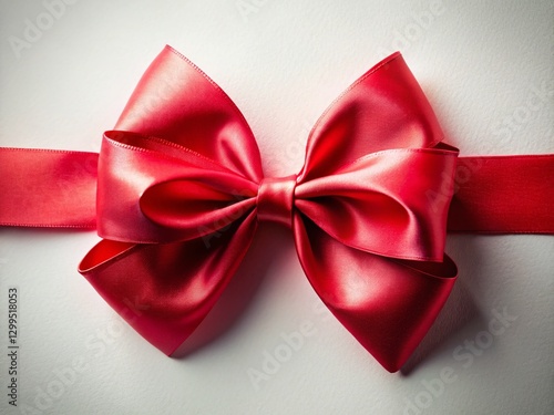 Elegant Red Satin Ribbon Bow, Festive Decoration, Gift Wrapping, Holiday Accessory