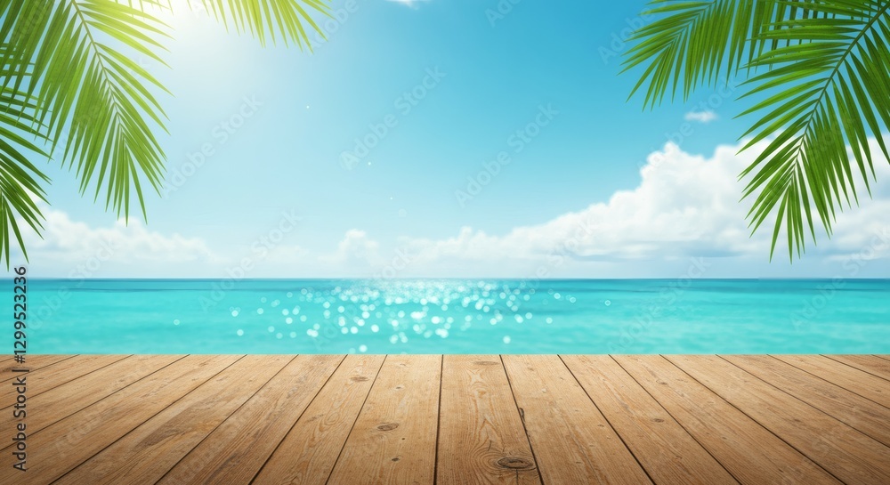 tropical beach with palm tree